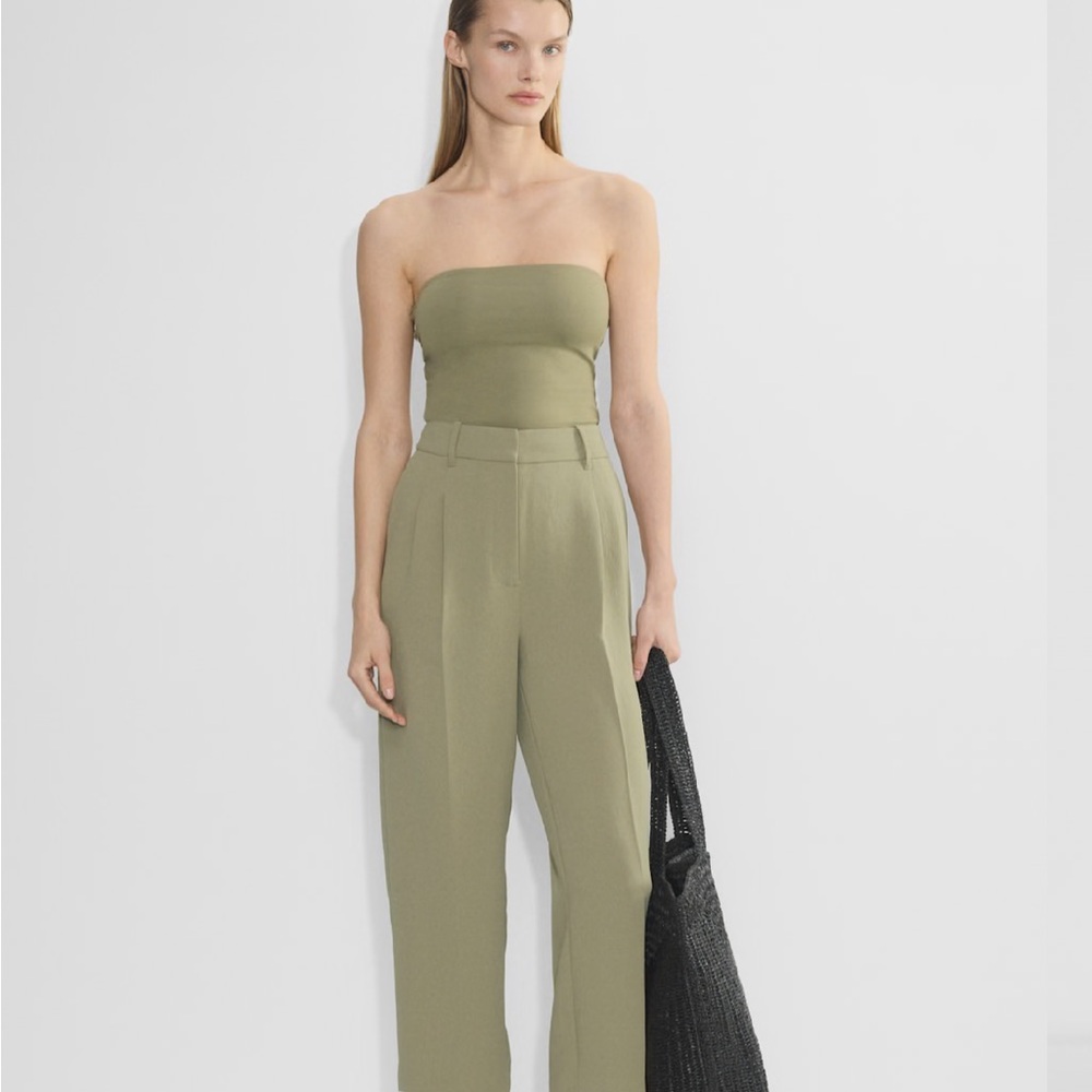 Aritzia Green Wide-Leg Trousers Jumpsuit